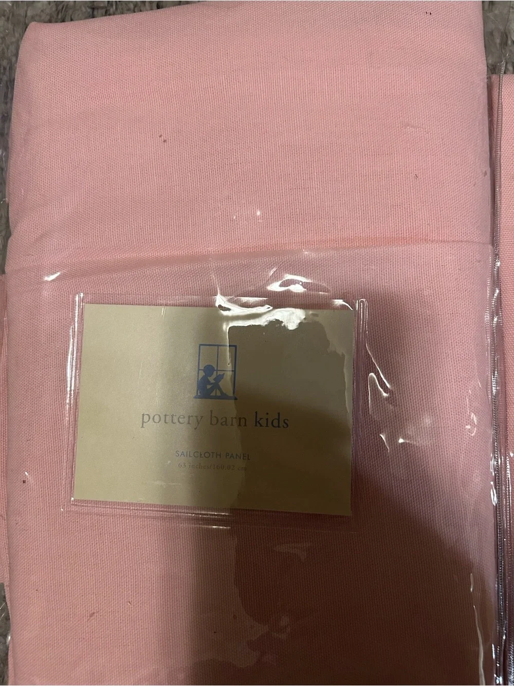 Pottery Barn Kids Pink Sailcloth Panel 100% Curtain 63inch/160.02cm Curtain
